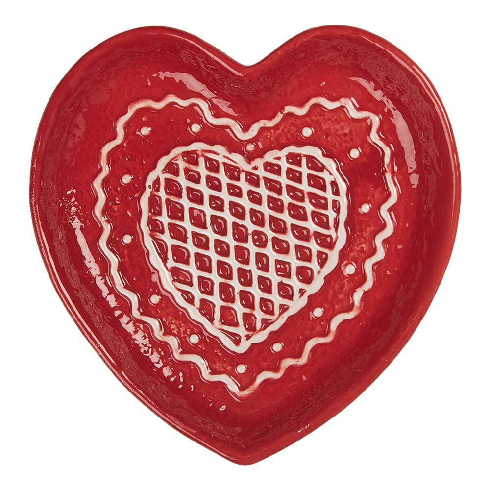 Dinner Plate Gingerbread house 17x17x3 cm Red Ceramic