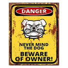 Tekstbord 20x25 cm geel ijzer hond