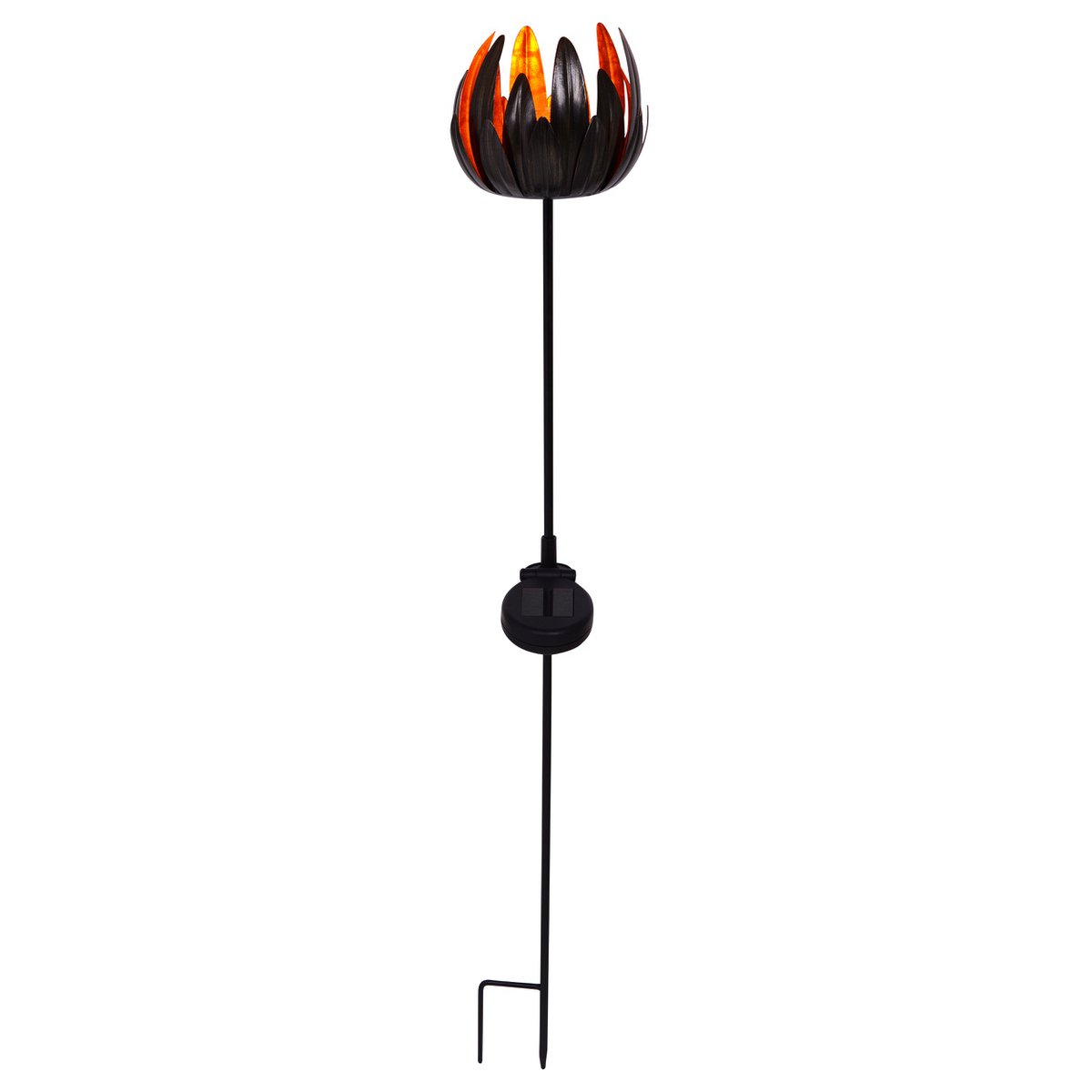 Zonnelamp bloem koper metaal 90 cm