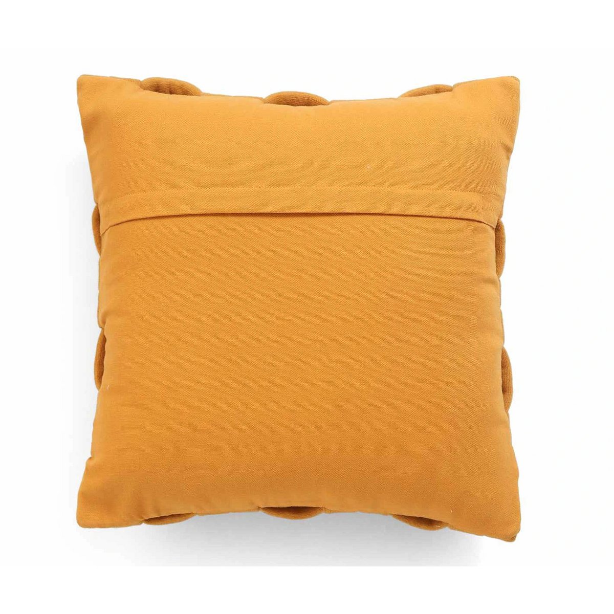 Kussenhoes 45x45 cm gebreid katoen mosterdgeel