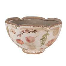 Bloempot Ø 21x12 cm beige roze keramiek