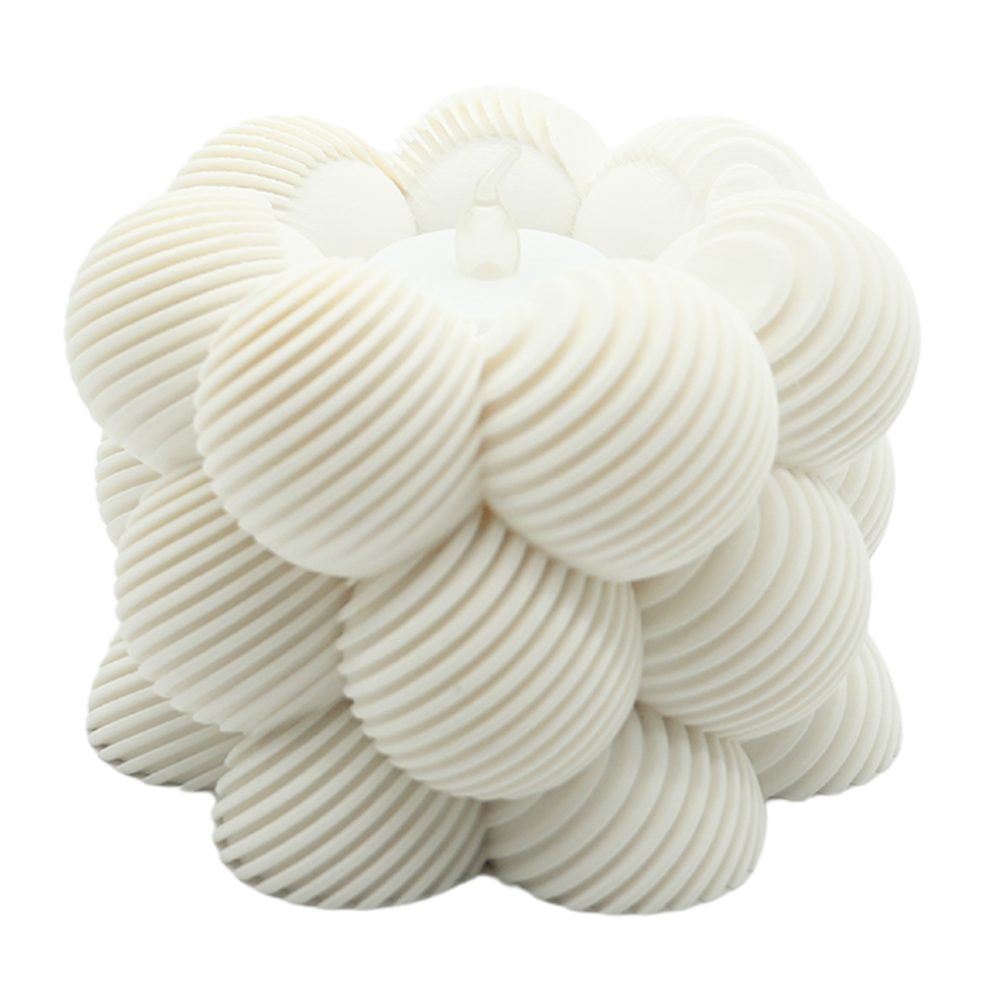 LED Tealight Holder Bubble Slanted Striped - 3D Printed - Sustainable PLA - Suitable for LED Tealights