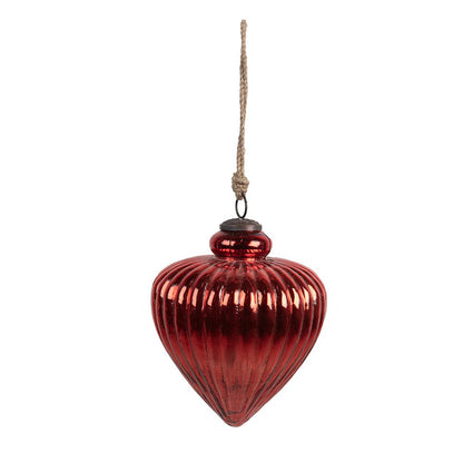 Kerstbal 17x20 cm rood glas