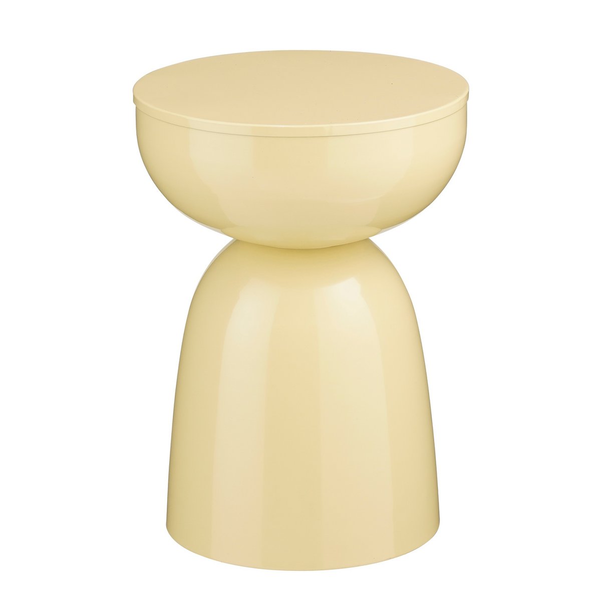 Bijzettafel rond 32x45 cm ijzer beige