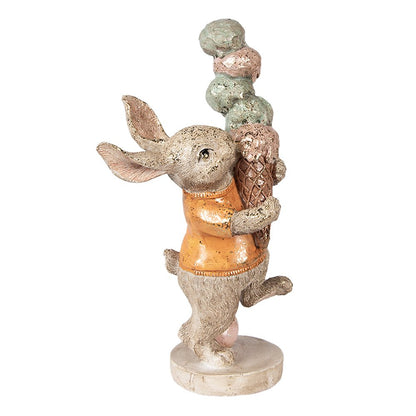 Decoratiebeeld konijn 16x10x28 cm beige kunststof