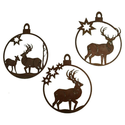 Hanger hert roestkleurig metaal set van 3