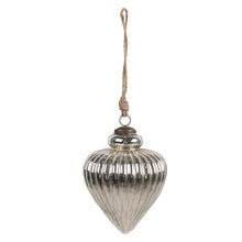 Kerstbal 16x20 cm zilver glas