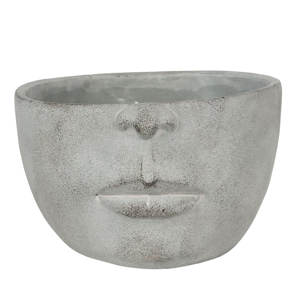 Bloempot 24x23x15 cm grijs beton gezicht