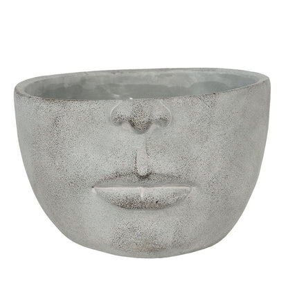 Bloempot 24x23x15 cm grijs beton gezicht