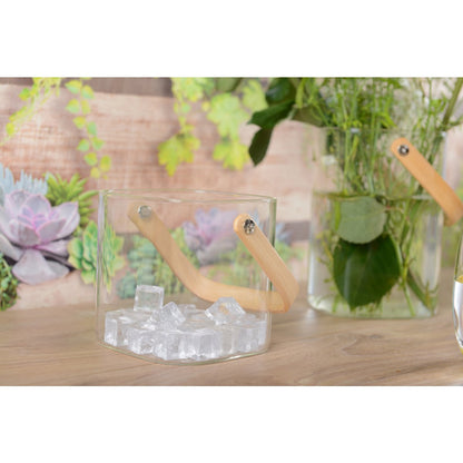 IJsemmer glas 11,5x11x11cm met houten handgreep