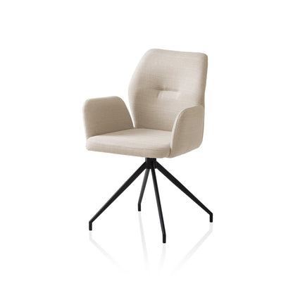 Fauteuil draaibaar 180° beige 59x58x88 cm