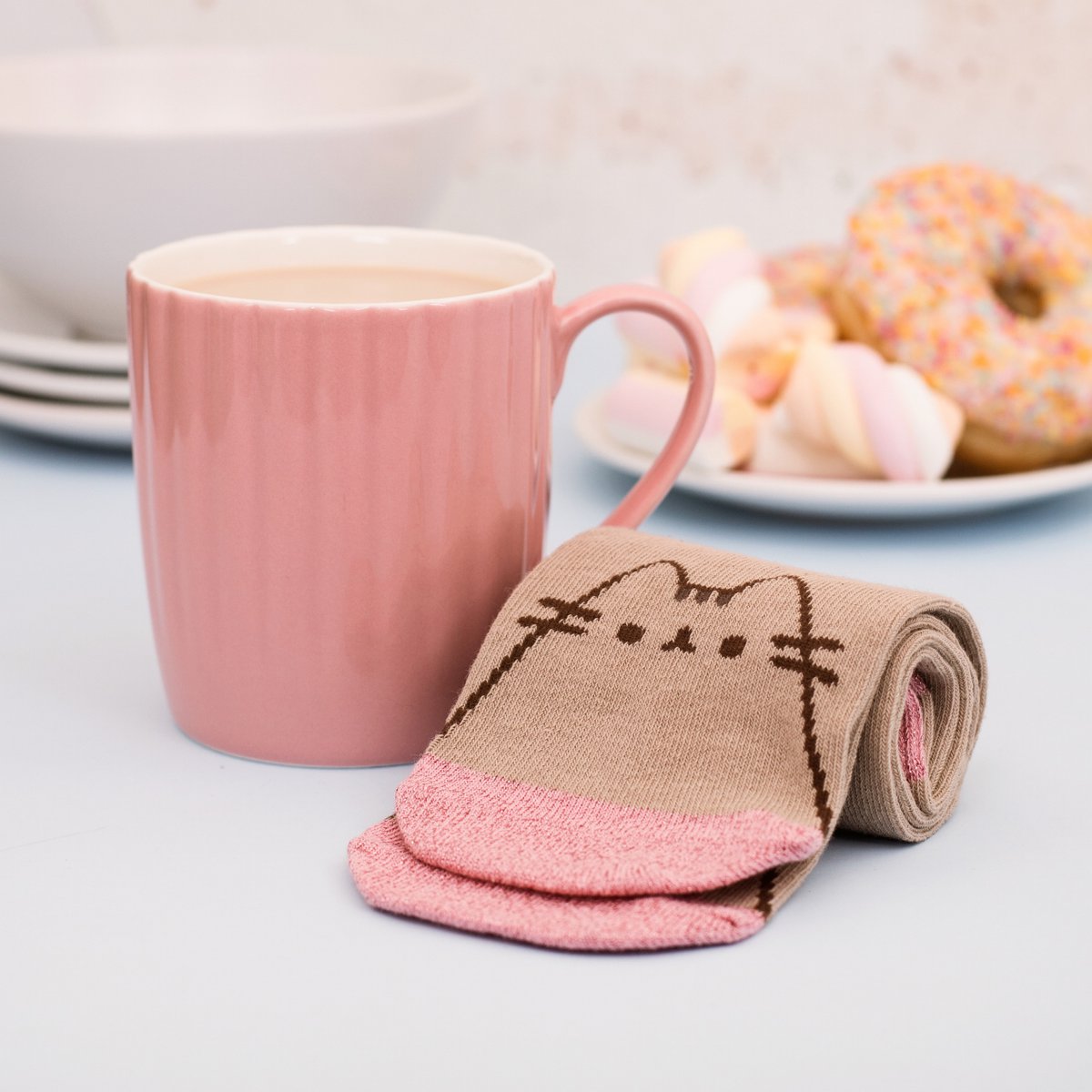 Mok met sokken roze cupcake giftset