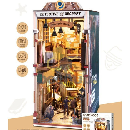 3D Booknook Detective Decrypt 19,5x10,8x22,5 cm hout LED