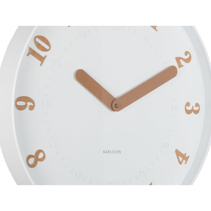 Wandklok 40 cm wit houtkleur kunststof
