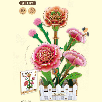 Inspirebox, 3D Flower, Roze Anjers, BE011906, 13,5x12x19,5 cm