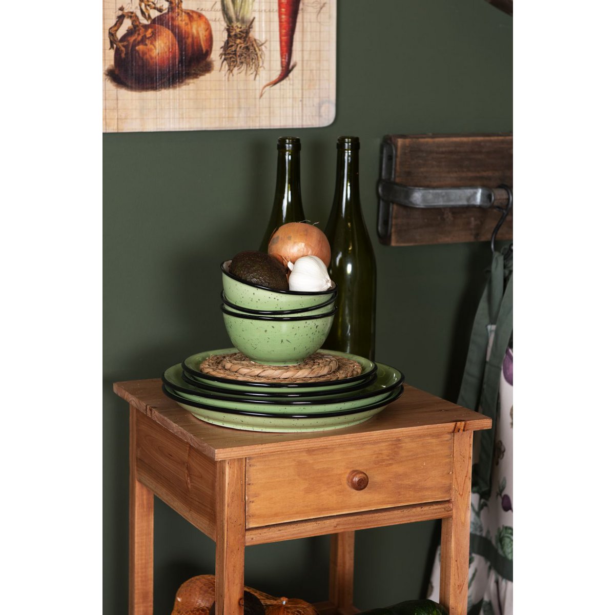 Ontbijtbord 22 cm keramiek groen