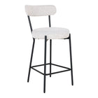 Counter stoel wit bouclé zwart 46x39x90 cm