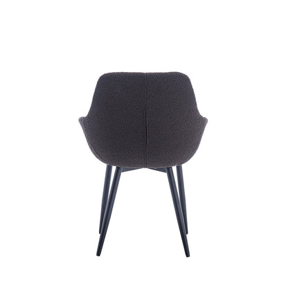 Fauteuil antraciet bouclé set van 2