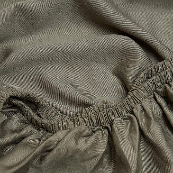 Hoeslaken TENCEL™ Lyocell olijfgroen twill