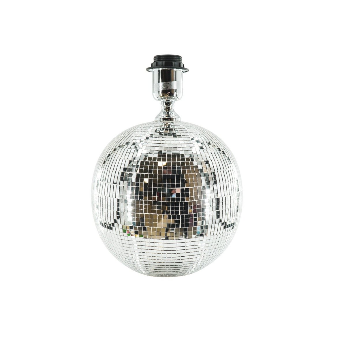 Tafellamp discobal glas zilver 20x20x20 cm
