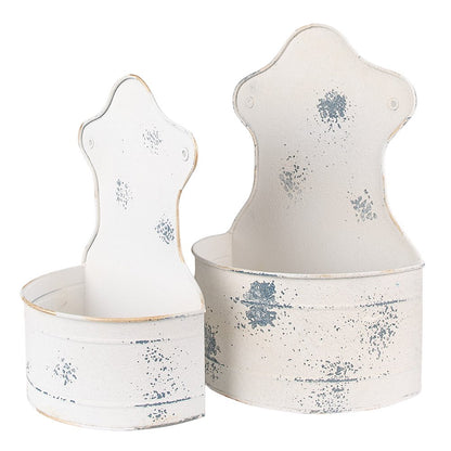Planthouder set beige ijzer 26x14x37 cm
