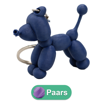 Poedel ballon hond sleutelhanger PLA