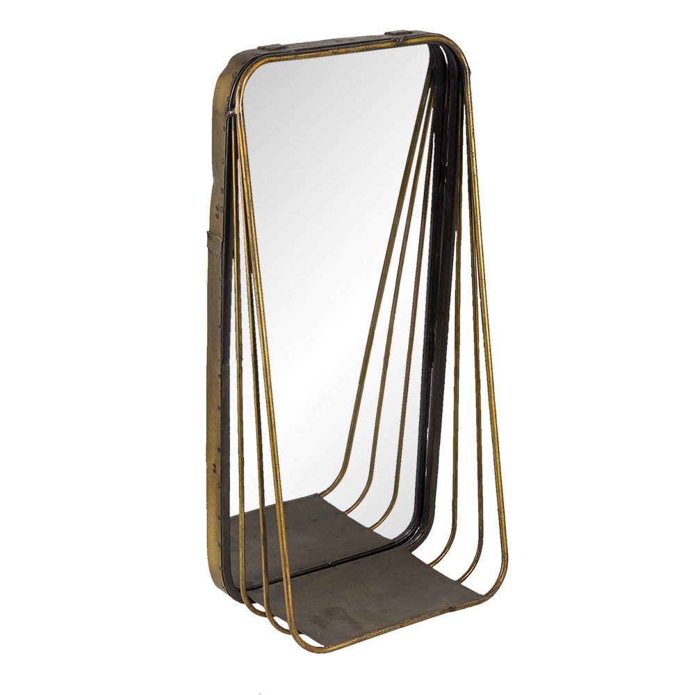 Spiegel 19x39 cm metaal koperkleurig