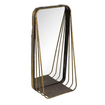 Spiegel 19x39 cm metaal koperkleurig