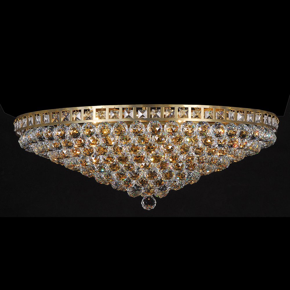 Plafondlamp Kristal Ø80x27 cm E14 goudkleurig ijzer