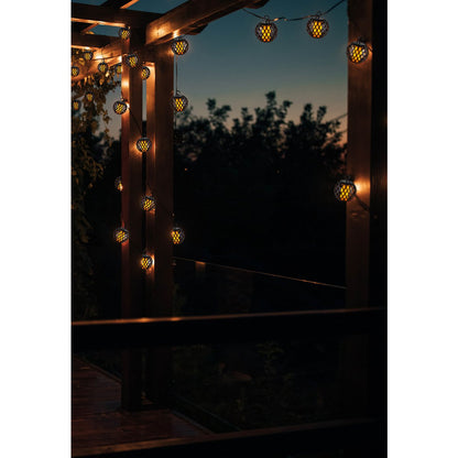 Zonne-energie kettingverlichting vlameffect 485 cm