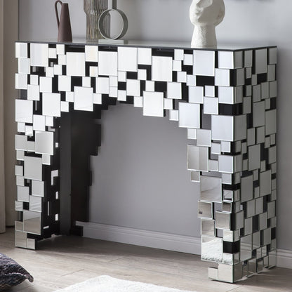 Console tafel 111x35.5x91 cm MDF spiegelglas mozaïek