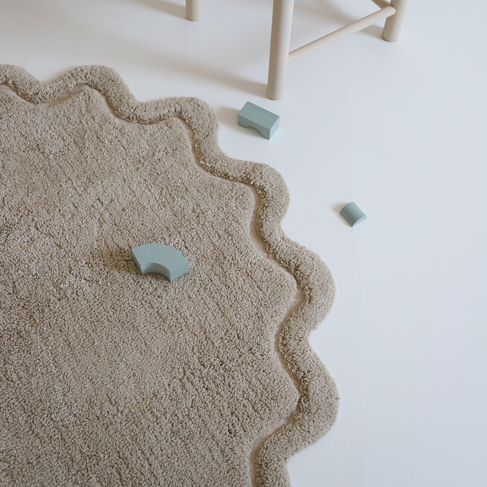 Kindervloerkleed rond 110 cm katoen wasbaar
