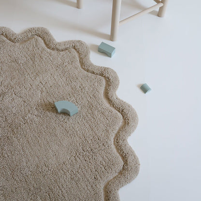 Kindervloerkleed rond 110 cm katoen wasbaar