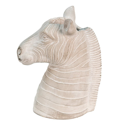 Bloempot zebra 21x13x26 cm grijs keramiek