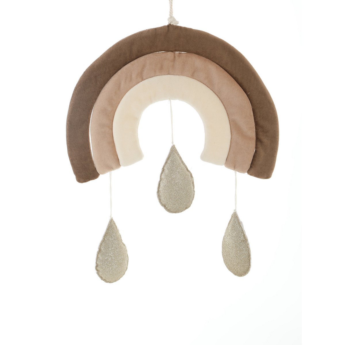 Wanddecor regenboog 30x20x35 cm fluweel bruin beige gebroken wit