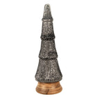 Kerstboom decoratie 15x44 cm glas zilver zwart