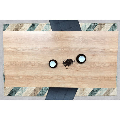 Eettafel 140x70x73 cm MDF acacia-look metaal zwart bruin
