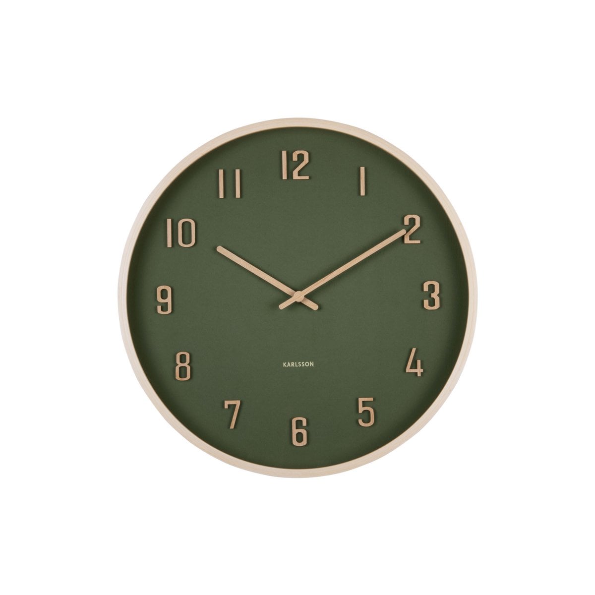 Wandklok 41 cm hout groen