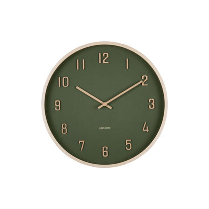 Wandklok 41 cm hout groen