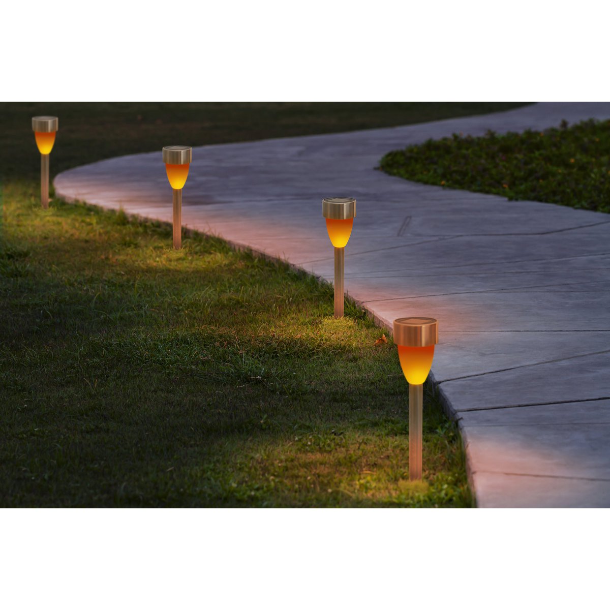 LED solar grondspots 6 stuks roestvrij staal