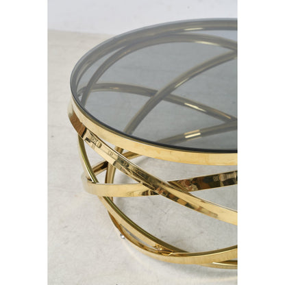 Salontafel Ø 80 cm goud grijs