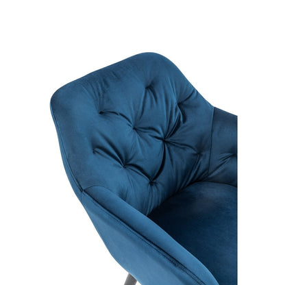 Fauteuil blauw fluweel