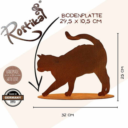 Metalen kat decoratie Elly 32x25 cm roestlook