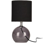 Tafellamp 24 cm zwart glas
