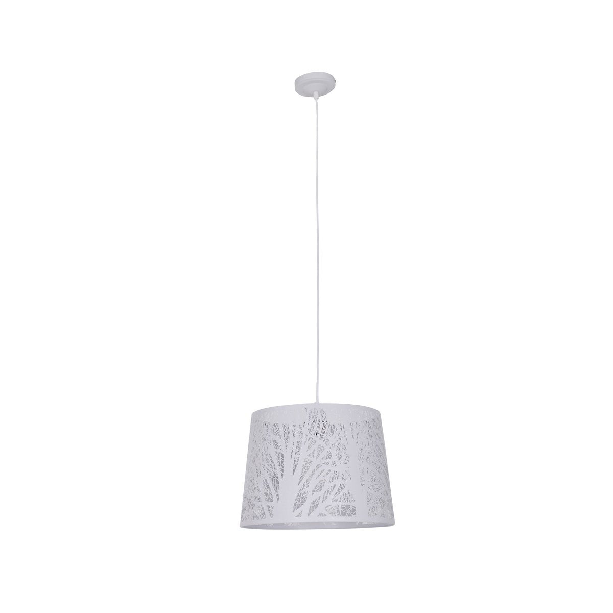 Hanglamp 35 cm metaal zilver wit takdecor