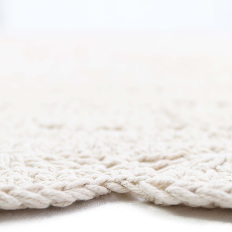 Vloerkleed rond 150 cm katoen ecru