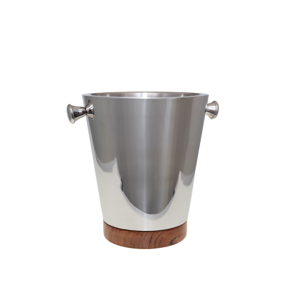 Champagnekoeler hout zilver 20.5x20.5x24.5 cm