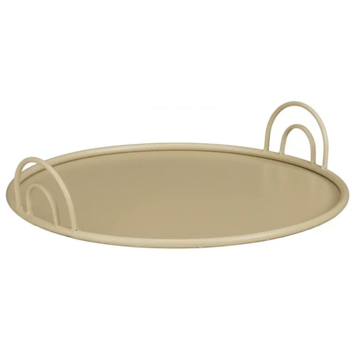 Dienblad set 3 stuks Ø30-42 cm beige ijzer