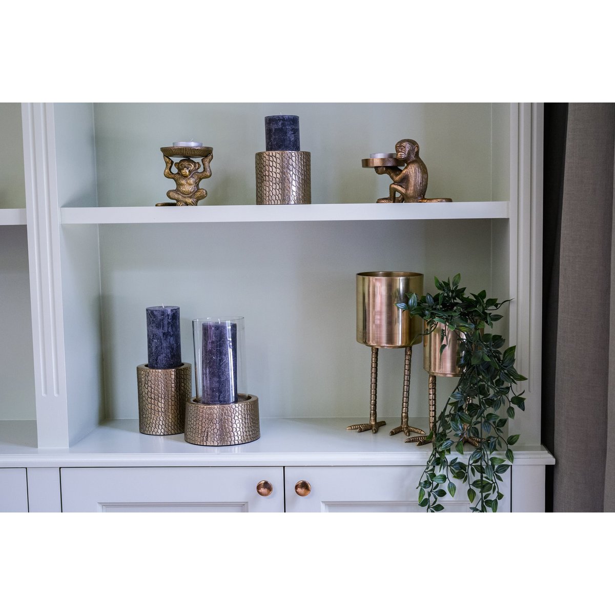 De Croco Kaarsenhouder Met Glas Schacht Messing M Stijlvol