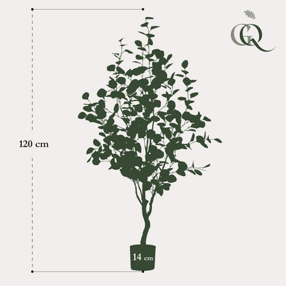 Kunstplant Eucalyptus 120 cm groen zilver